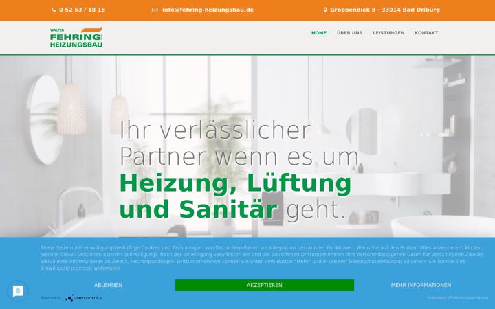 Screenshot of fehring-heizungsbau.de