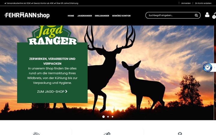 Screenshot of fehrmann-shop.de