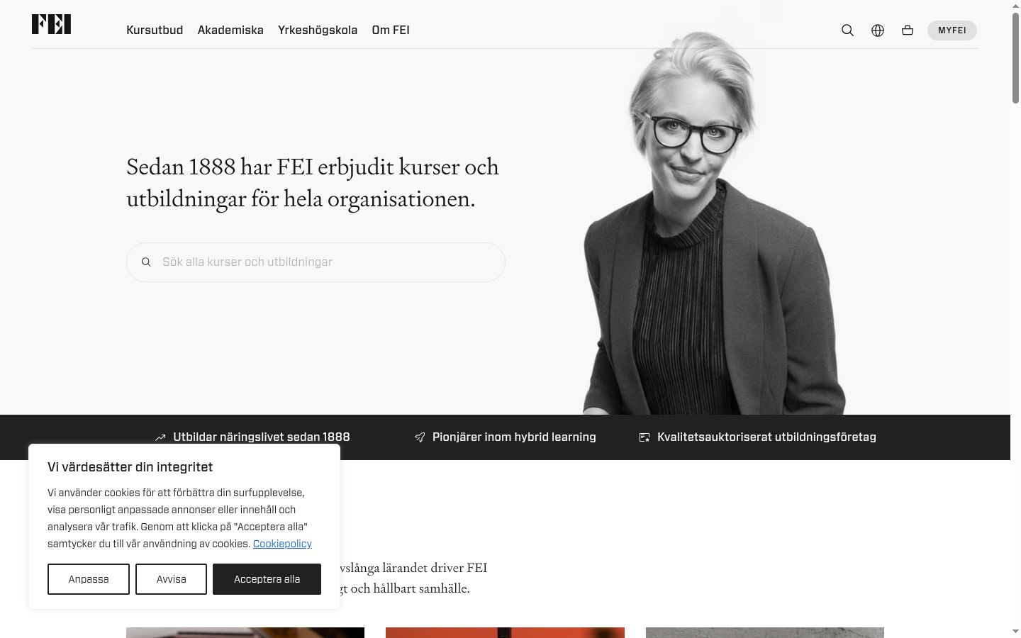 Screenshot del banner di consenso mostrato prima di qualsiasi interazione