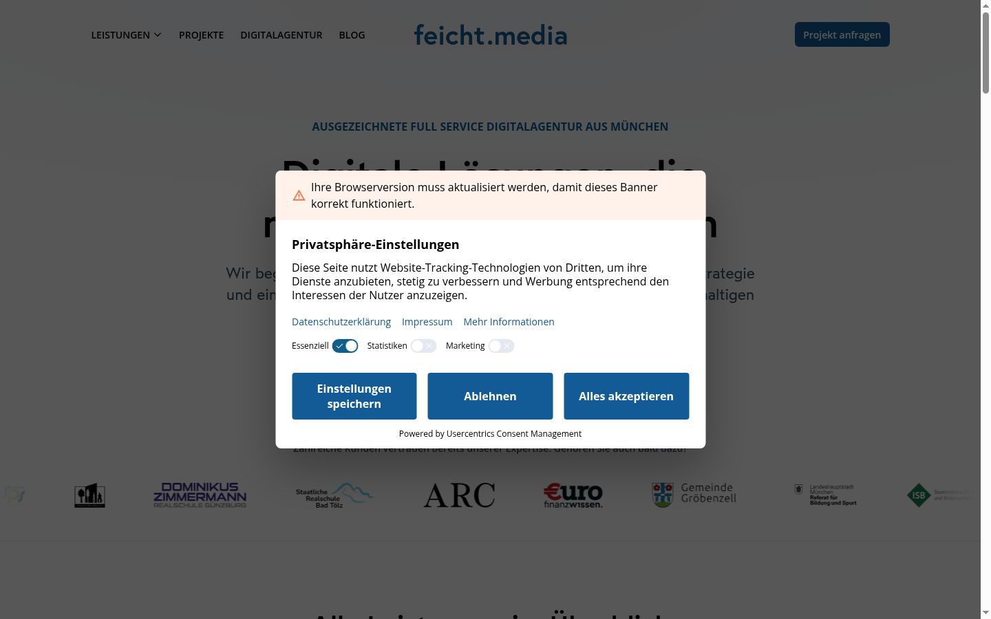 Screenshot tal-banner tal-kunsens muri qabel kwalunkwe interazzjoni