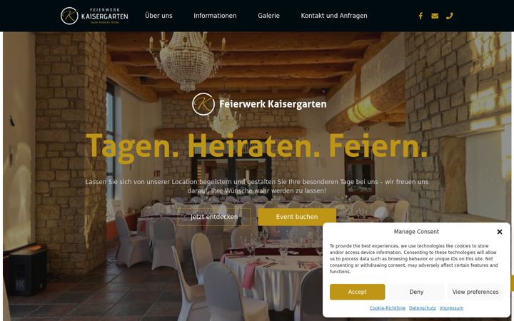 Screenshot of feierwerk-kaisergarten.de