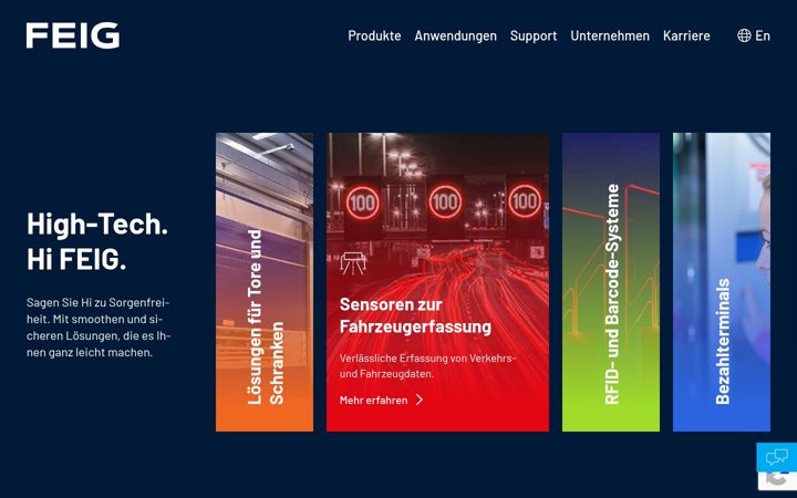 Screenshot of feig.de