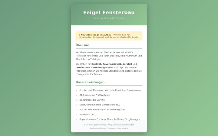 Screenshot of feigel-fensterbau.de