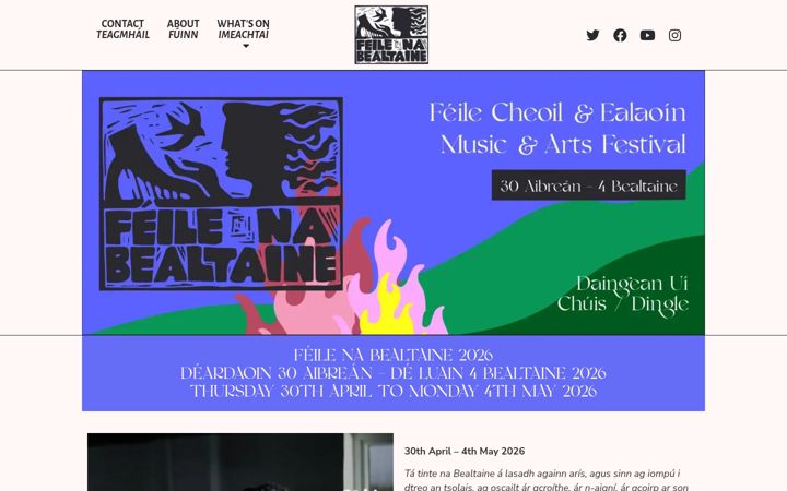 Screenshot of feilenabealtaine.ie