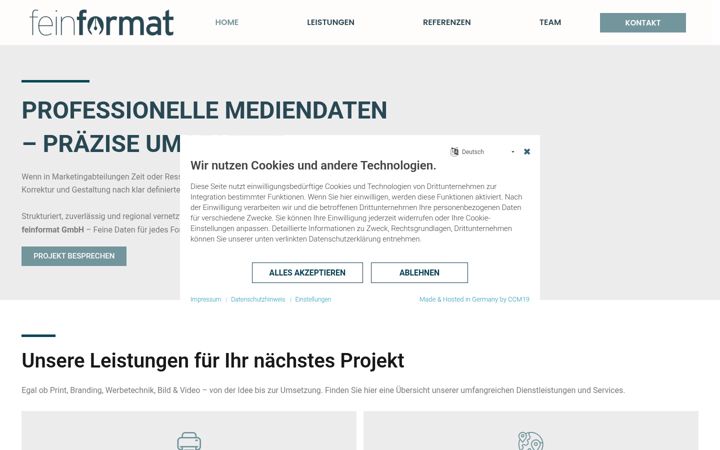 Screenshot of fein-format.de