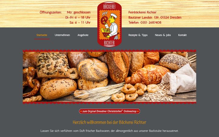 Screenshot of feinbaeckerei-richter.de