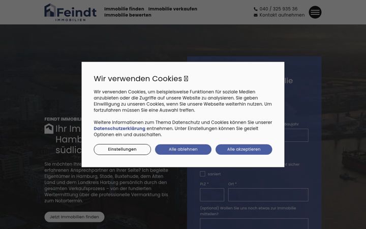 Screenshot of feindt-immo.de