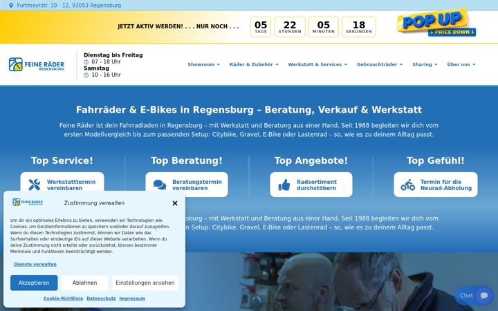 Screenshot of feine-raeder.de
