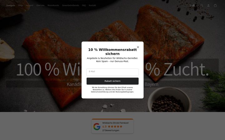 Screenshot of feinkost-wildlachs.de