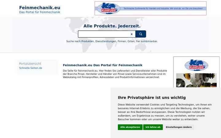 Screenshot of feinmechanik.eu