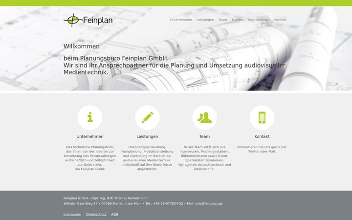Screenshot of feinplan.de