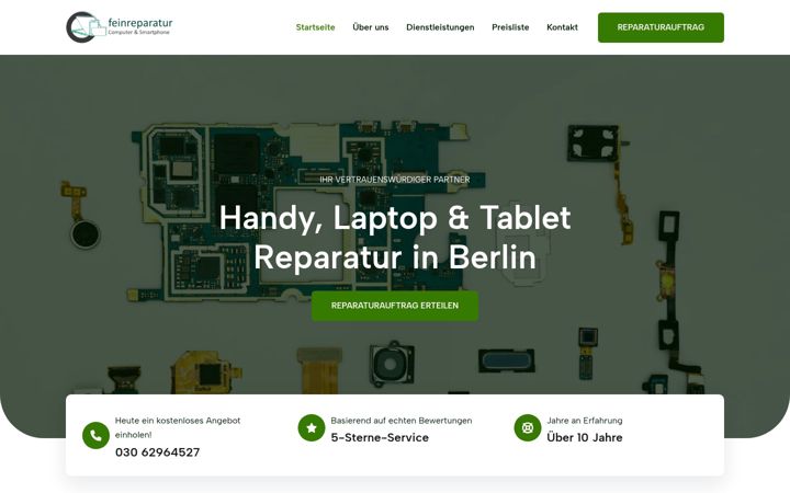 Екранна снимка на feinreparatur.de