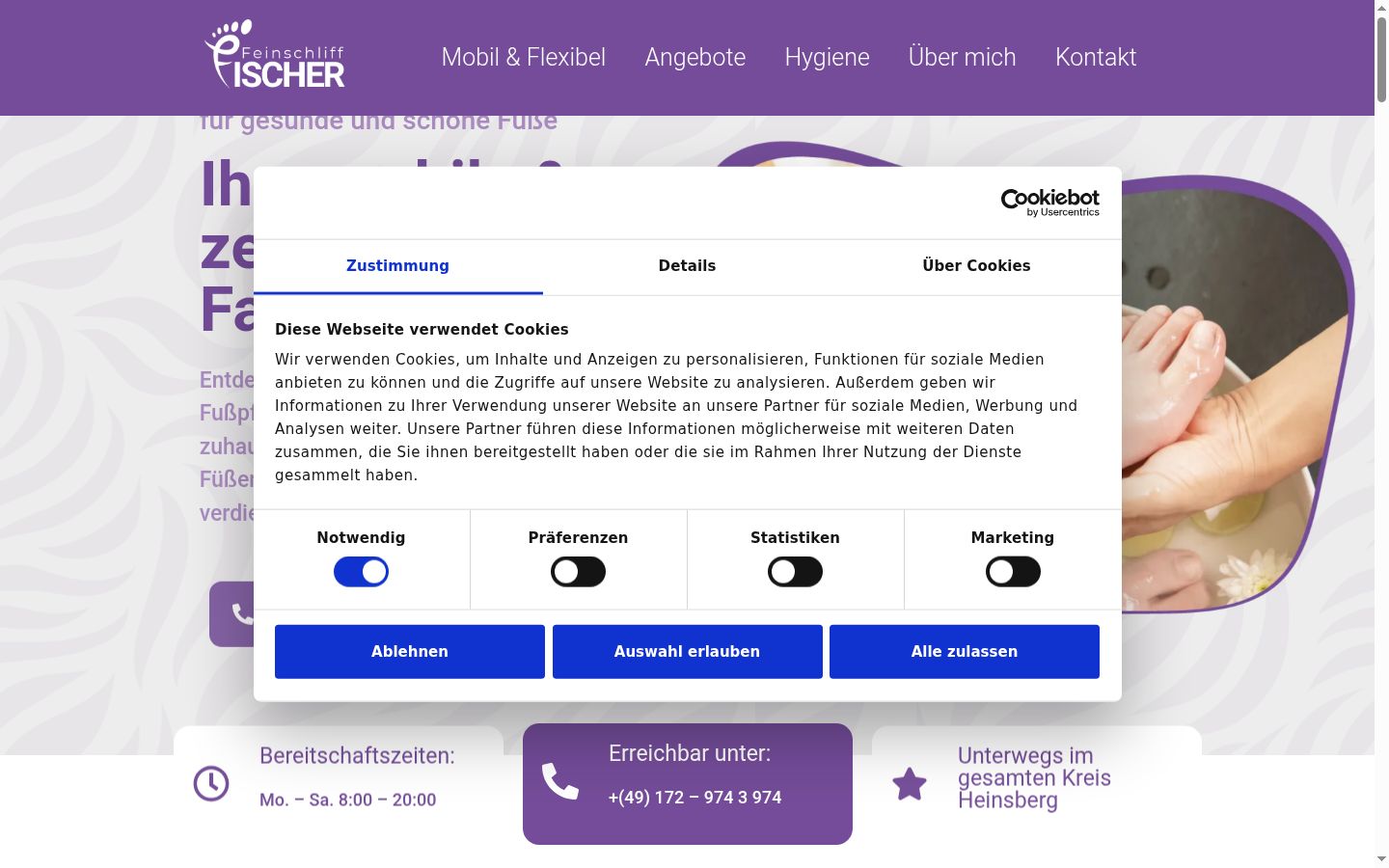 Screenshot of the consent banner shown before any interaction