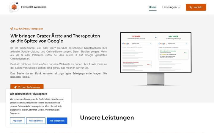 Screenshot of feinschliff-webdesign.at