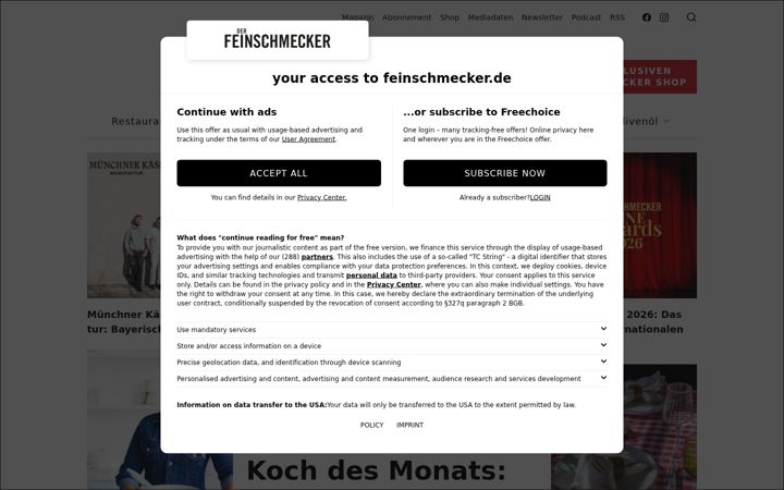 Screenshot of feinschmecker.de