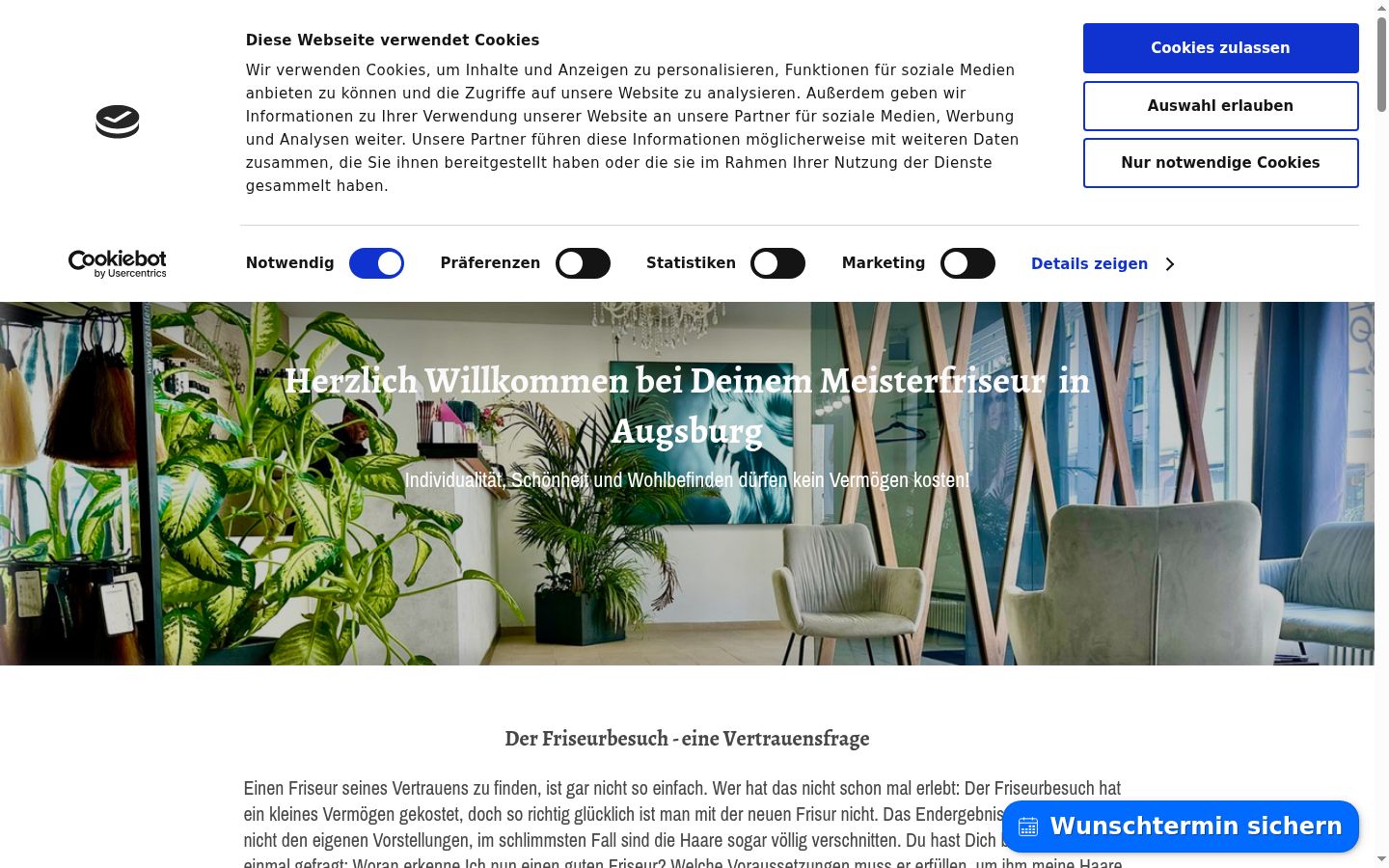 Screenshot of the consent banner shown before any interaction