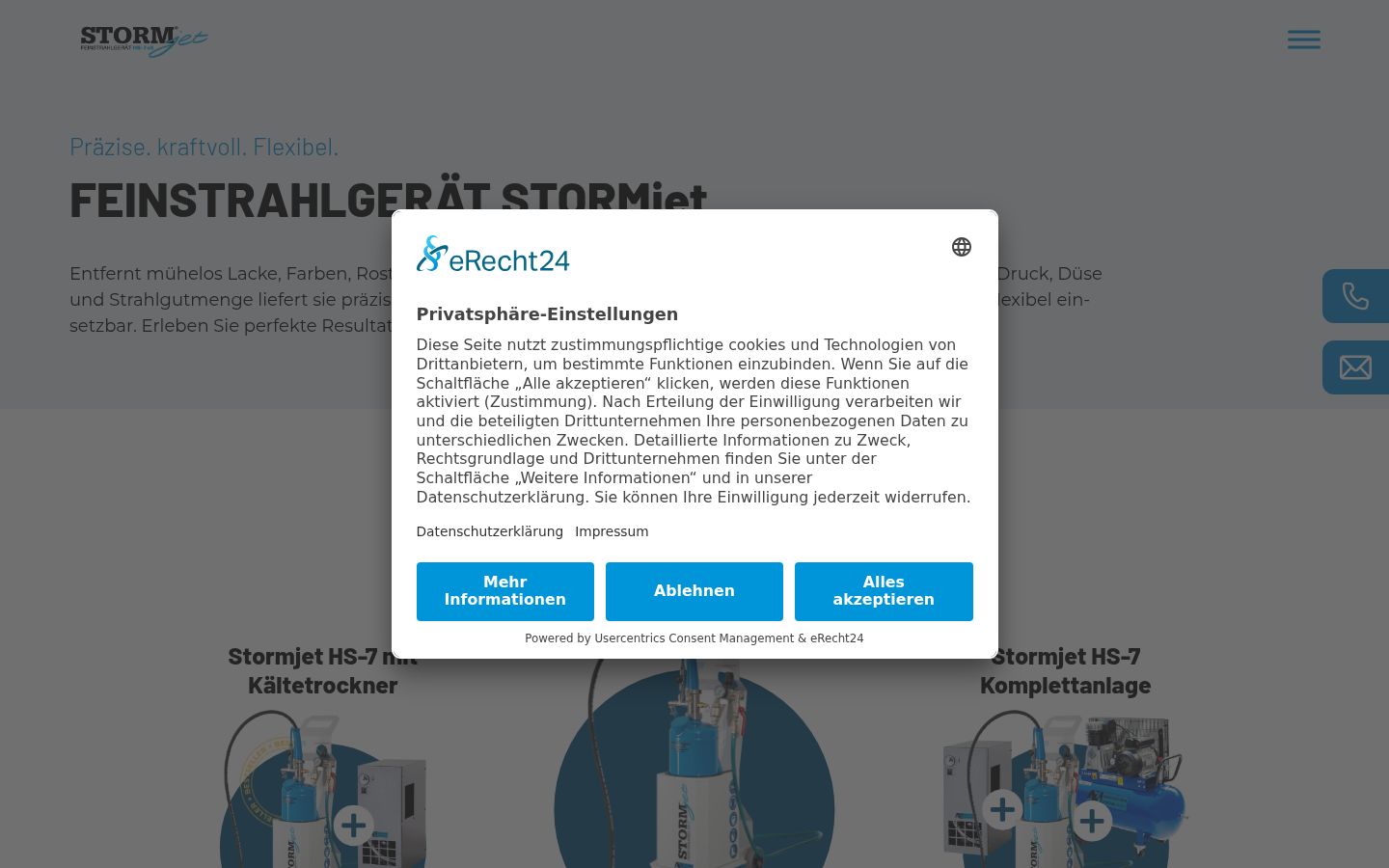 Screenshot of the consent banner shown before any interaction