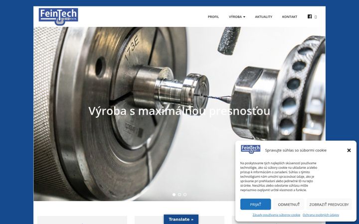 Snimka zaslona za feintech.sk