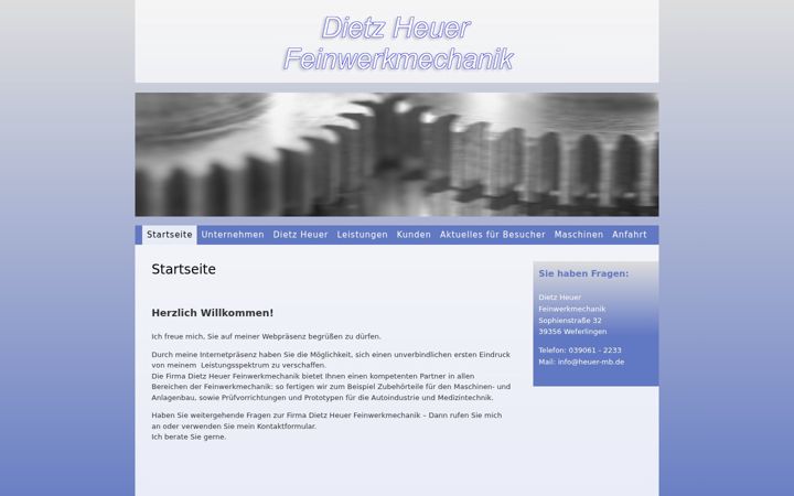 Screenshot of feinwerkmechanik-heuer.de