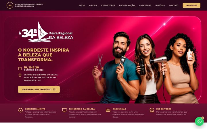 Screenshot of feiraregionaldabeleza.com.br