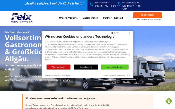 Screenshot of feix-gastro-service.de