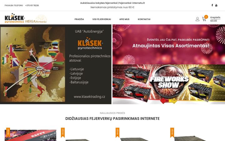 Snímek obrazovky fejerverkai-internetu.lt
