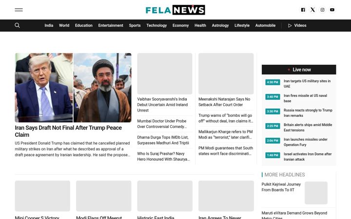 Screenshot of felanews.com