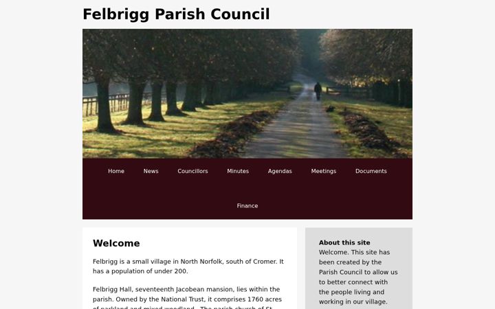Screenshot of felbriggparishcouncil.gov.uk