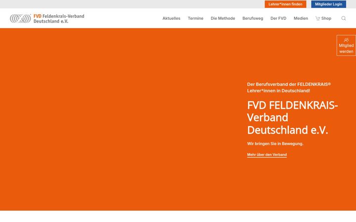 Screenshot of feldenkrais.de