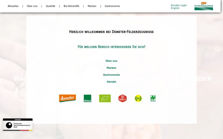 Екранна снимка на felderzeugnisse.de