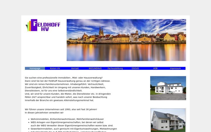 Екранна снимка на feldhoff-hausverwaltung.de