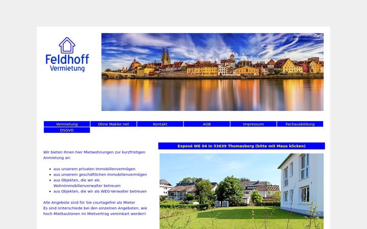 Screenshot of feldhoff-vermietung.de