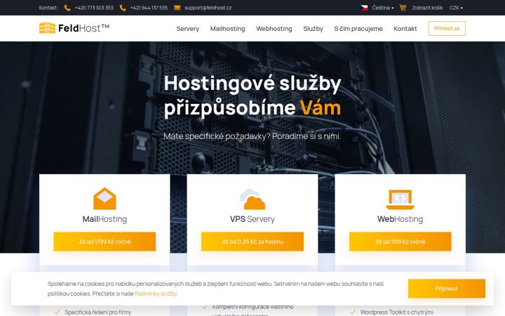 Screenshot of feldhost.cz