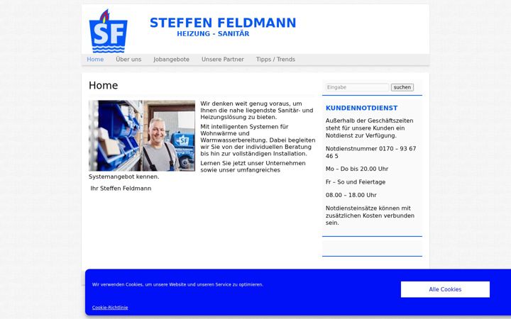 Екранна снимка на feldmann-heizung.de