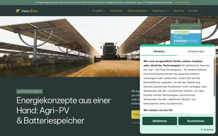 Screenshot von feldwerke.de