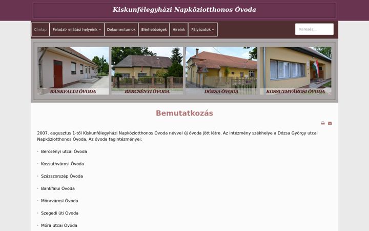 Screenshot of felegyhaziovoda.hu