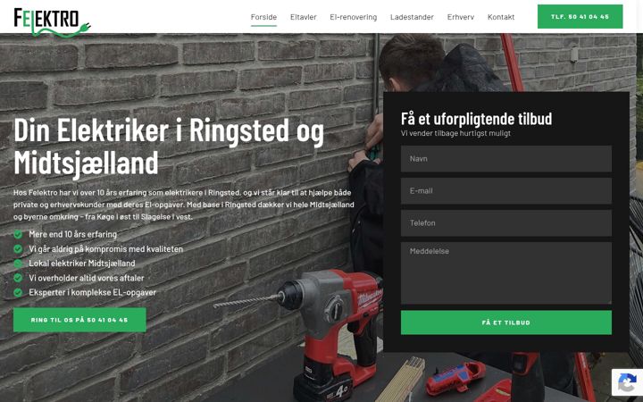 Kuvakaappaus sivustosta felektro.dk