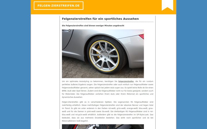 Screenshot of felgen-zierstreifen.de
