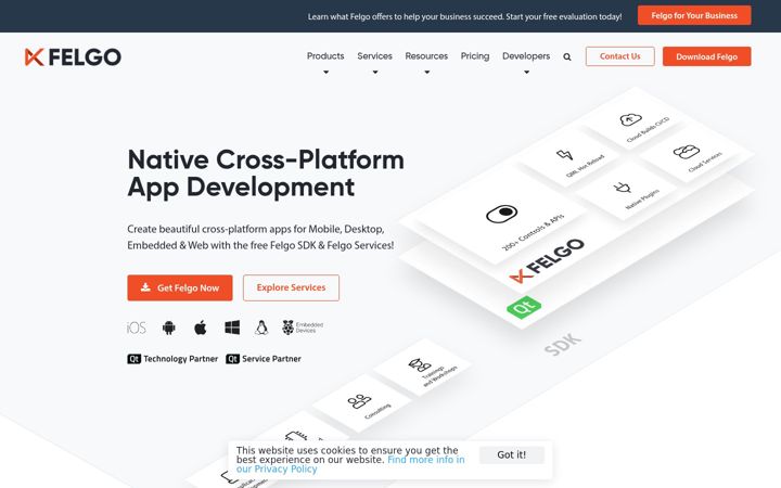 Screenshot of felgo.com