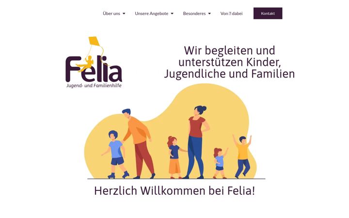 Screenshot von felia-jugendhilfe.de