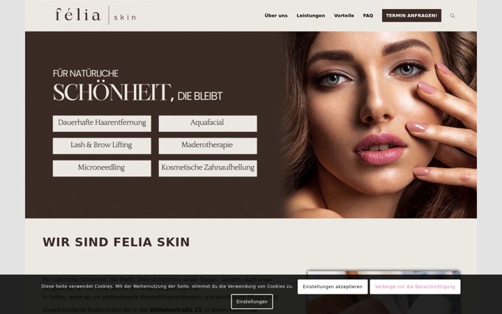 Screenshot von felia-skin.de