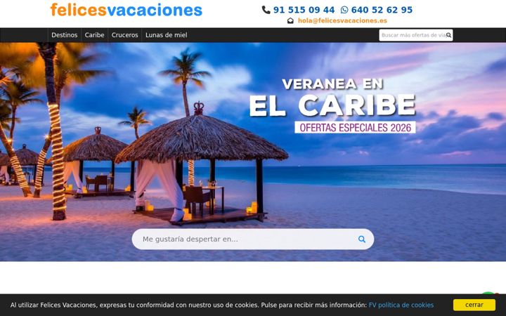 Screenshot of felicesvacaciones.es