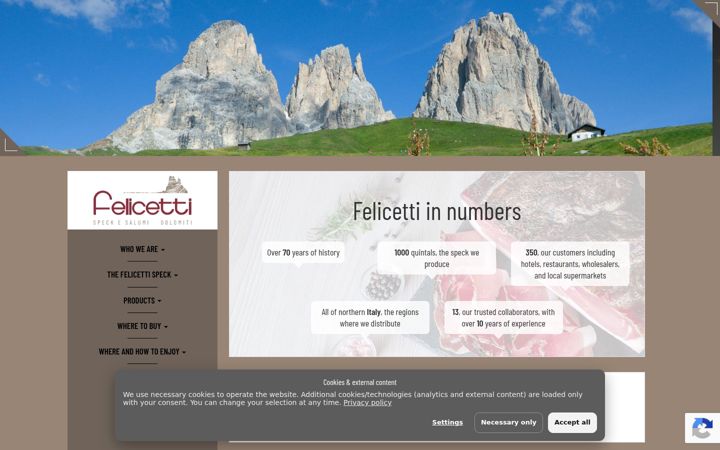 Screenshot of felicettispeck.it