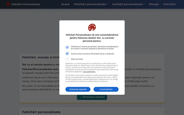 Screenshot of felicitaripersonalizate.com