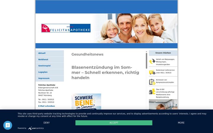 Screenshot of felicitasapotheke.de