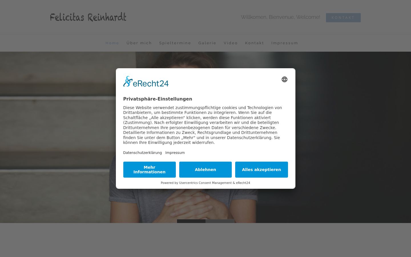 Capture d'écran de la bannière de consentement affichée avant toute interaction