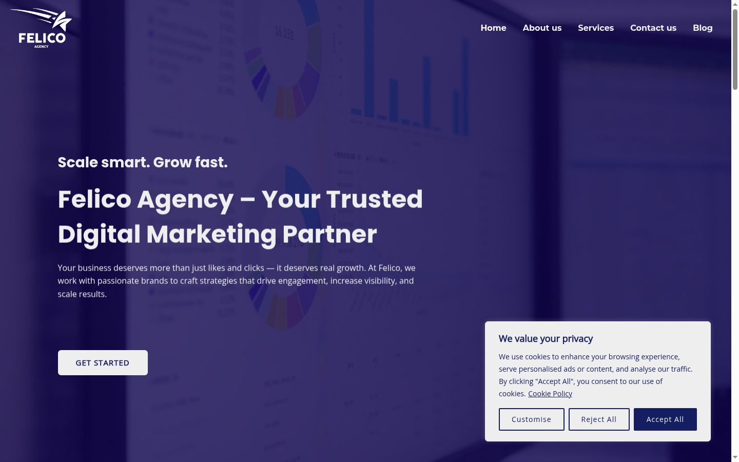 Screenshot of the consent banner shown before any interaction