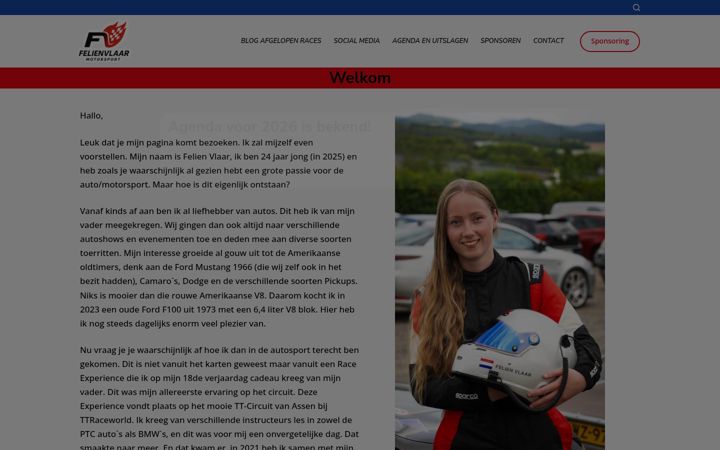 Screenshot of felienvlaar-motorsport.com