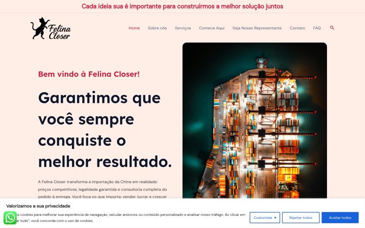 Screenshot of felinacloser.com.br