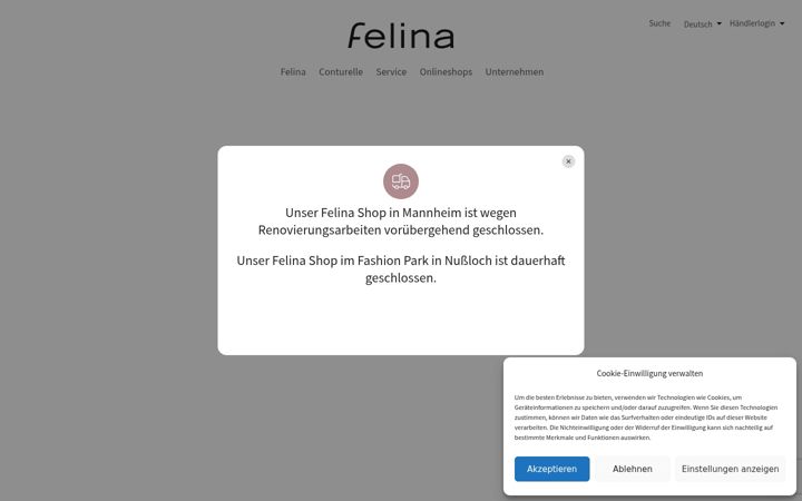 Screenshot of felinainternational.com